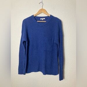 Madewell Small oversized drop shoulder crew neck pullover sweater chest pocket